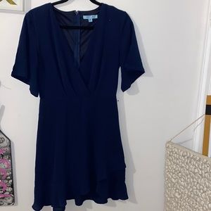 She + Sky navy blue shirt sleeve dress size medium
